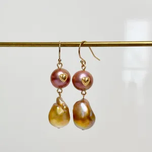 golden heart dangle earrings #2