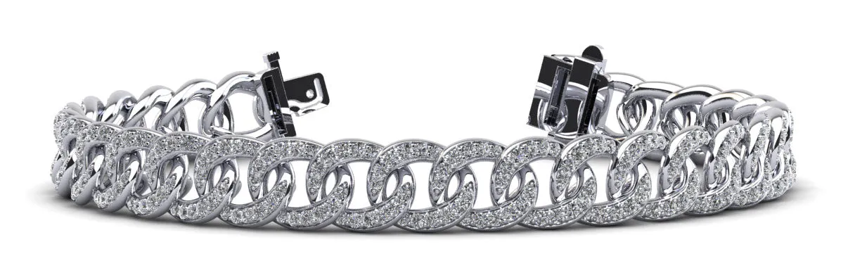 Graduated Diamond Swirl Bracelet for Men Diamond  with 3.57 ct.(finished) 1.2mm, 1.3mm, 1.4mm