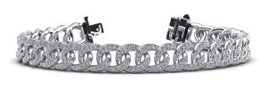 Graduated Diamond Swirl Bracelet for Men Diamond  with 3.57 ct.(finished) 1.2mm, 1.3mm, 1.4mm