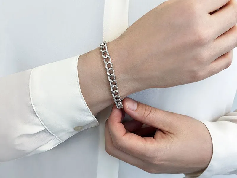 Graduated Diamond Swirl Bracelet for Men Diamond  with 3.57 ct.(finished) 1.2mm, 1.3mm, 1.4mm
