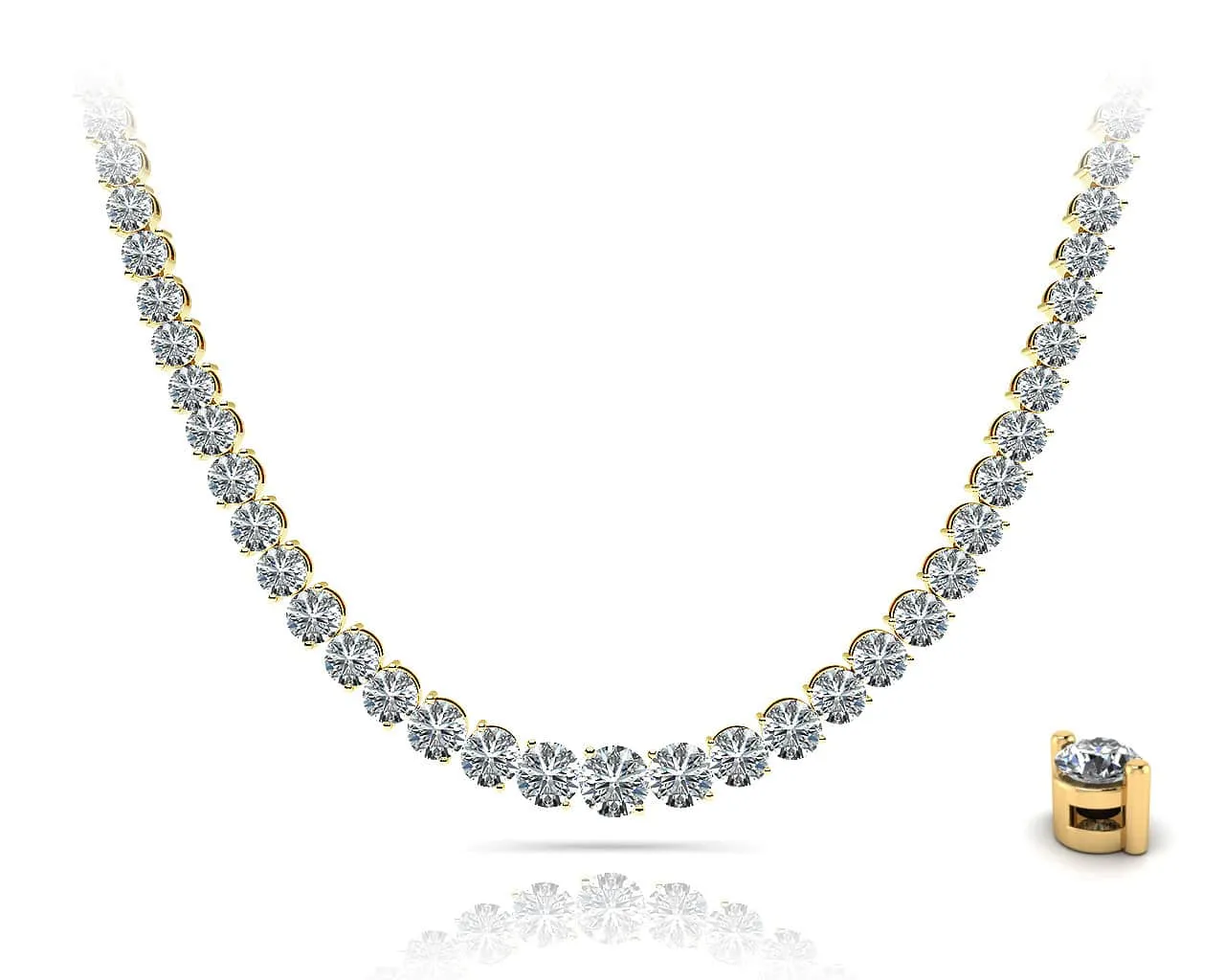 Graduated Lab-Grown Diamond Strand with 11.83 ct.(finished)