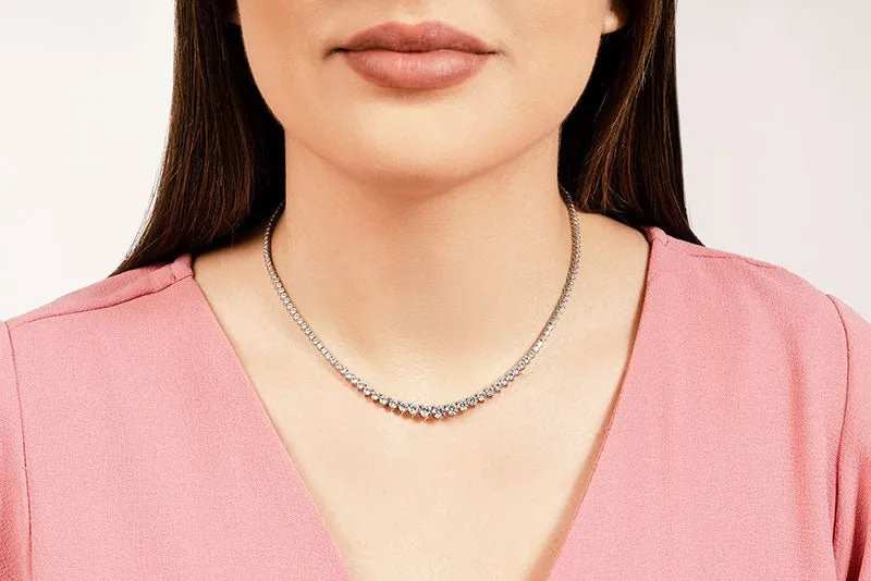 Graduated Red Carpet Diamond Necklace with 12.04 ct.(finished)