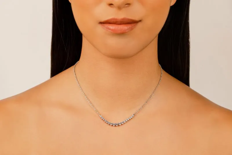 Graduated Red Carpet Diamond Necklace With Diamond Chain  with 2.01 ct.(finished)