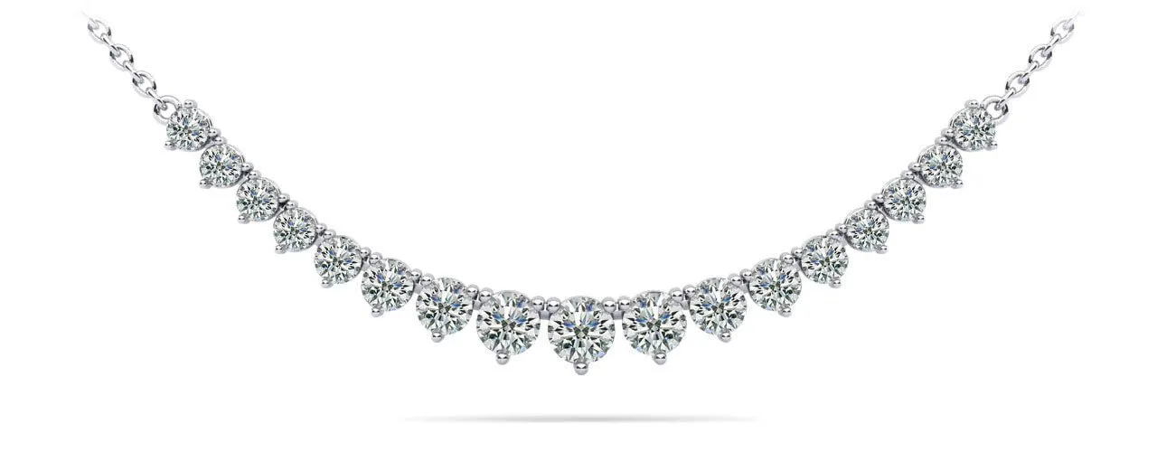 Graduated Red Carpet Diamond Necklace With Diamond Chain  with 2.01 ct.(finished)