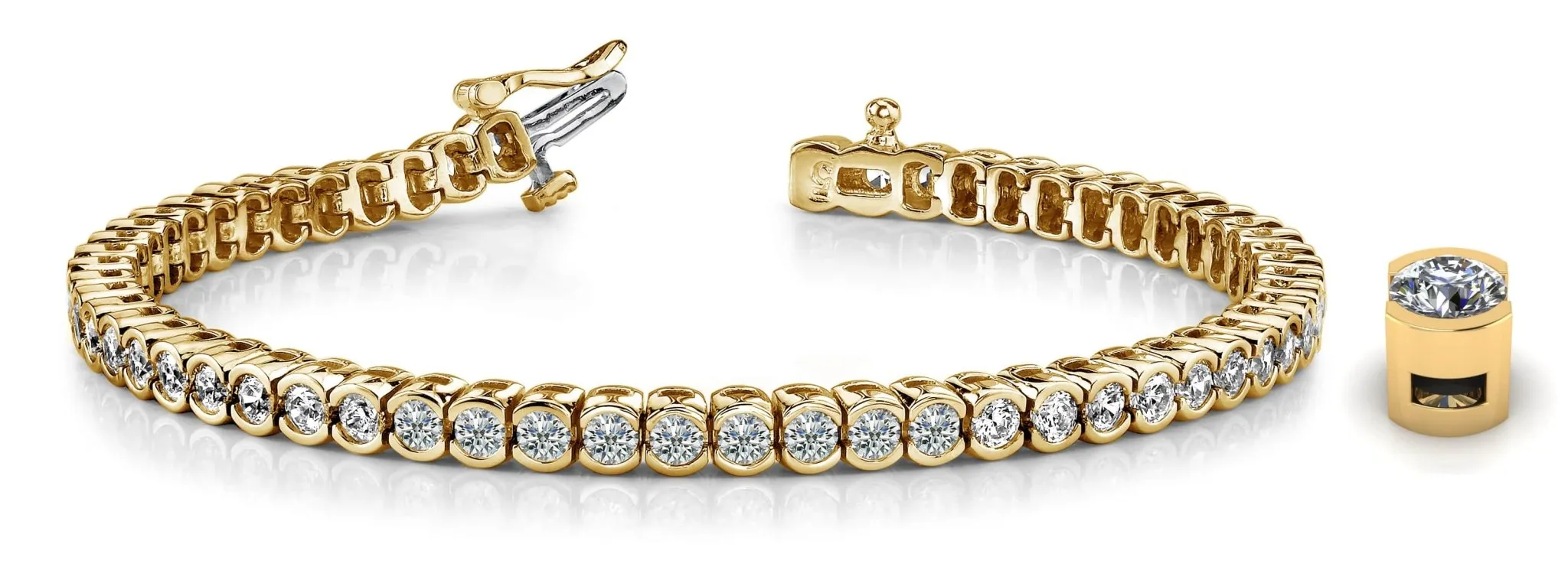 Half Bezel Confidence Lab-Grown Diamond Tennis Bracelet with 3.01 ct.(finished) 2.4mm