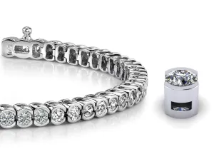 Half Bezel Confidence Lab-Grown Diamond Tennis Bracelet with 3.01 ct.(finished) 2.4mm