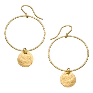 Hammered Hoop Coin Earrings