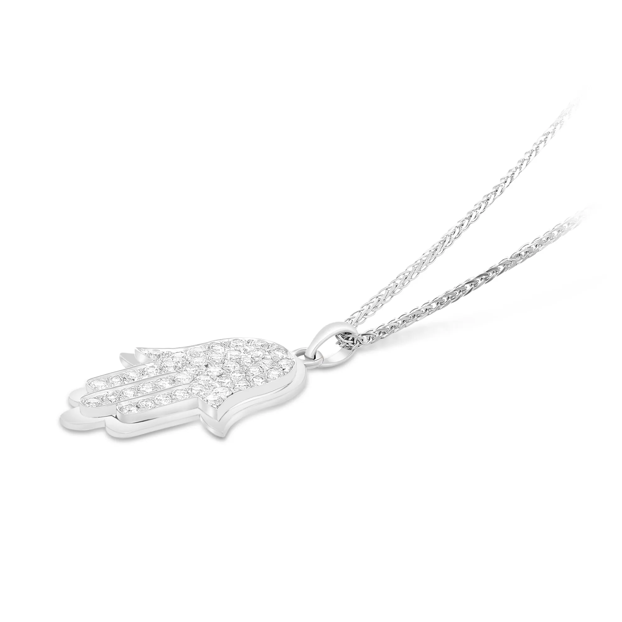 Hamsa Hand Diamond Pendant - .5 Carat
