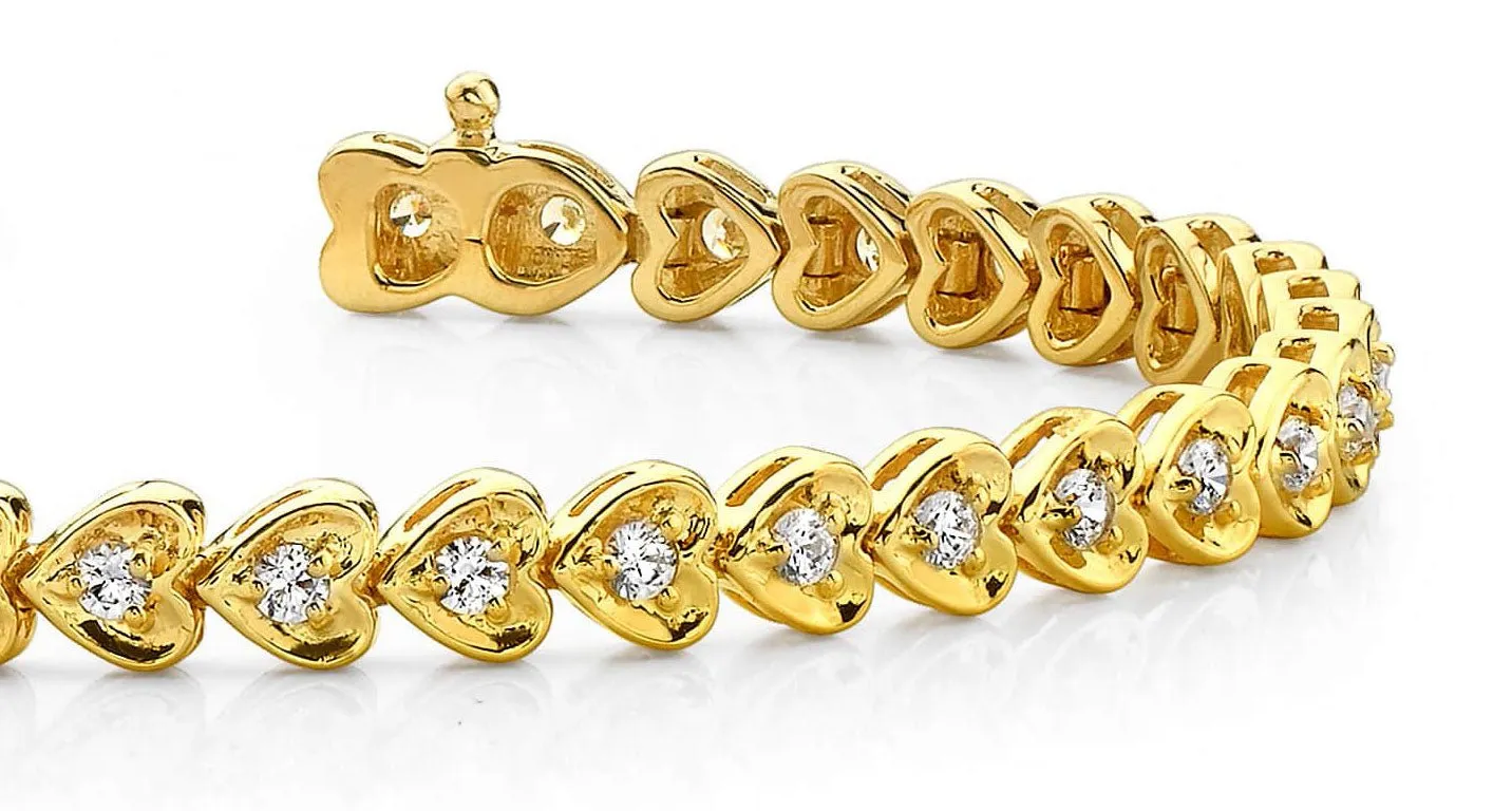 Heart Link Diamond Bracelet with 1.98 ct.(finished) 2.5mm