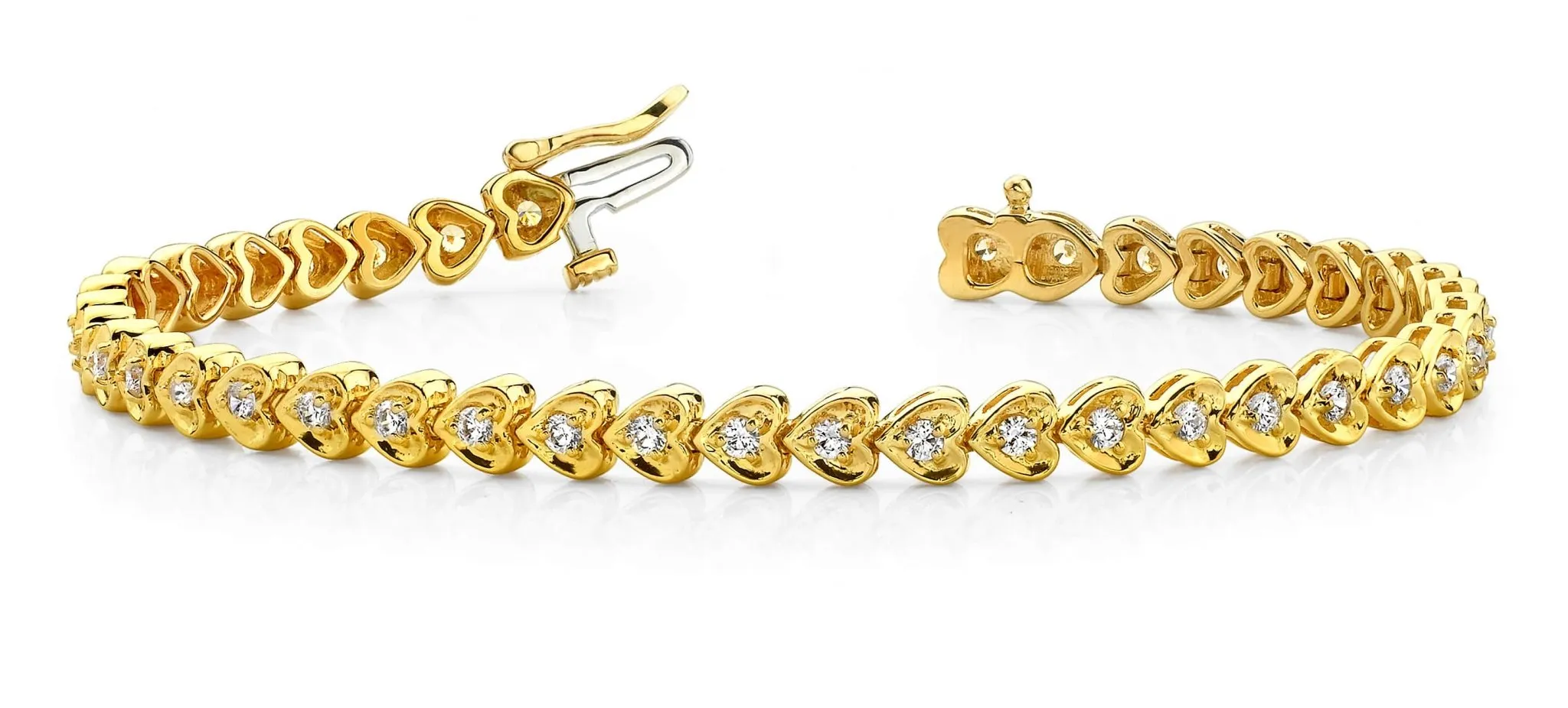 Heart Link Diamond Bracelet with 1.98 ct.(finished) 2.5mm