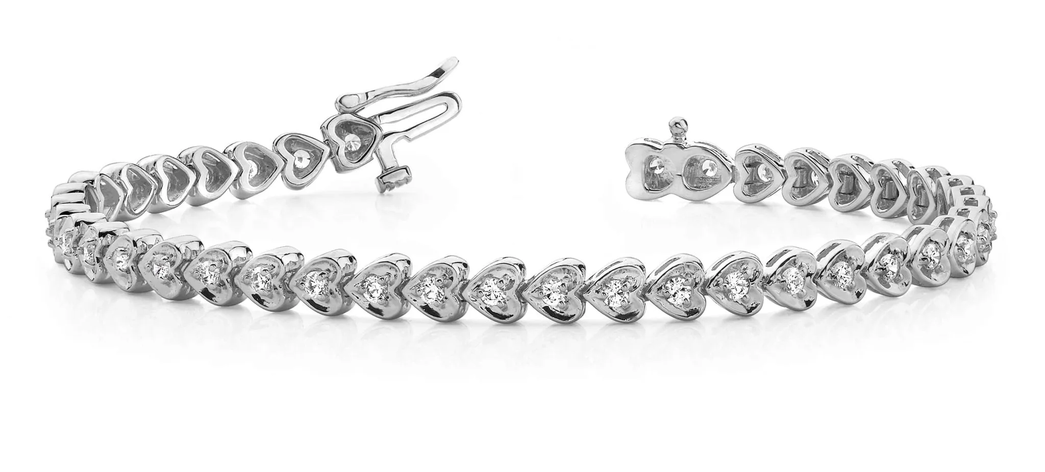 Heart Link Diamond Bracelet with 1.98 ct.(finished) 2.5mm
