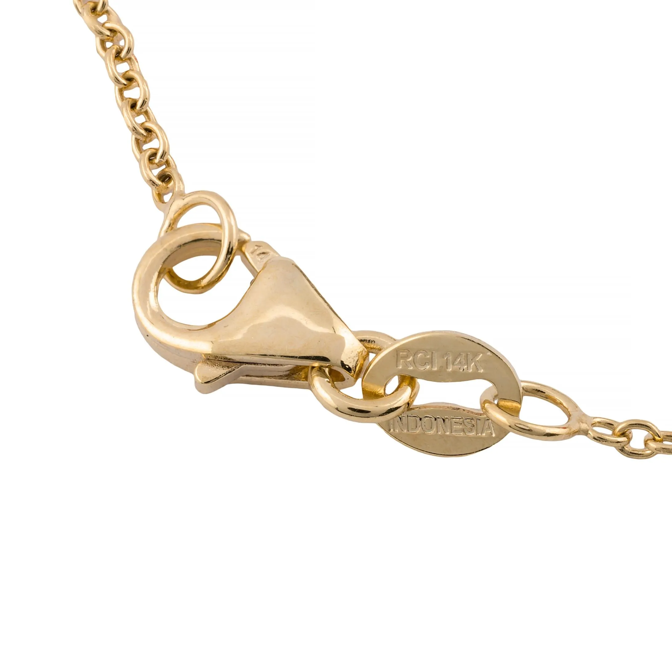 Heart Shaped 0.32ct Diamond Bezel Set Station Necklace in 14K Yellow Gold