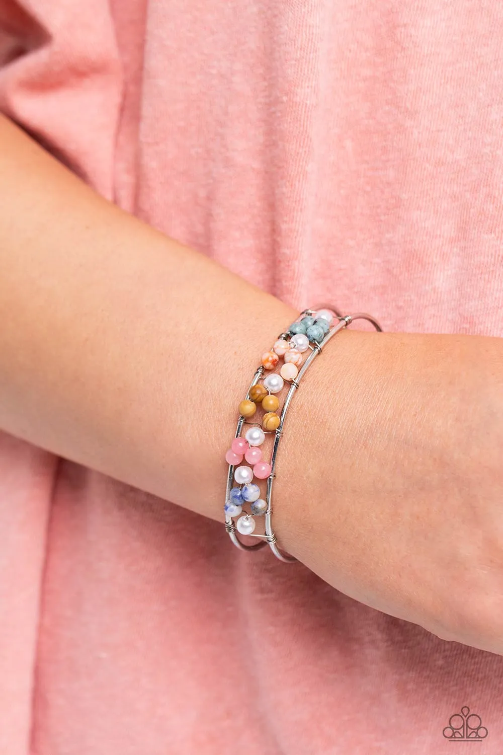 High-WIRE Hallmark - Multi - Colored Stone Paparazzi Cuff Bracelet