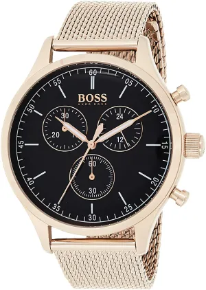 Hugo Boss Men's Companion Rose Gold-Tone Steel Bracelet Watch 1513548