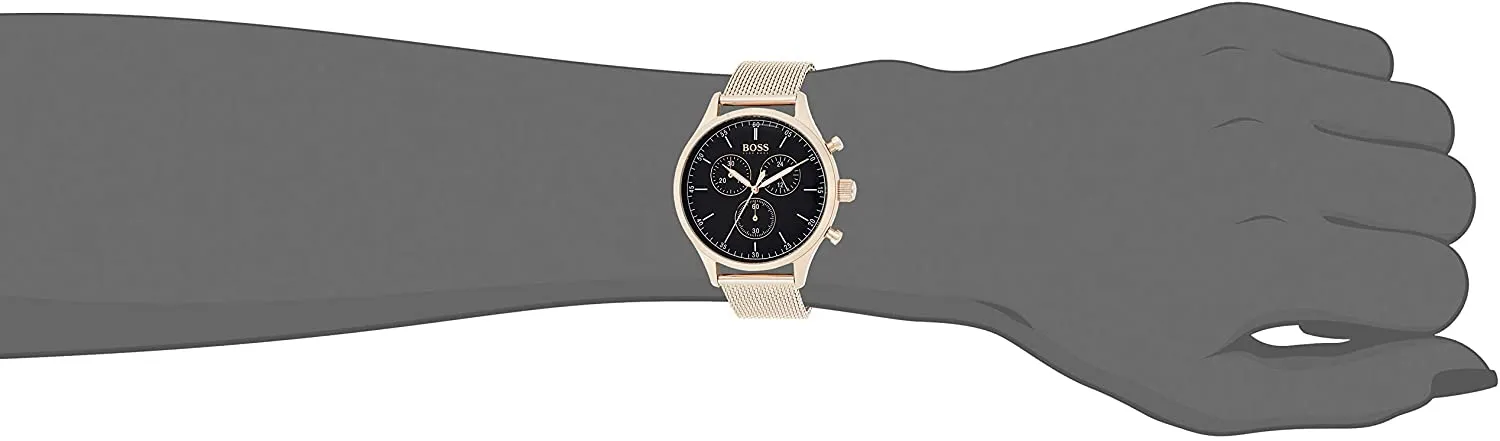 Hugo Boss Men's Companion Rose Gold-Tone Steel Bracelet Watch 1513548