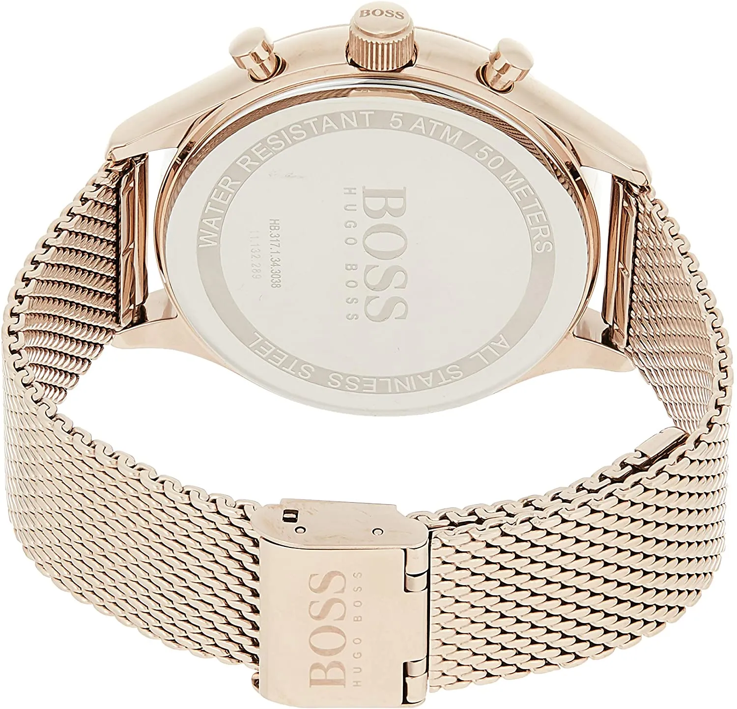 Hugo Boss Men's Companion Rose Gold-Tone Steel Bracelet Watch 1513548