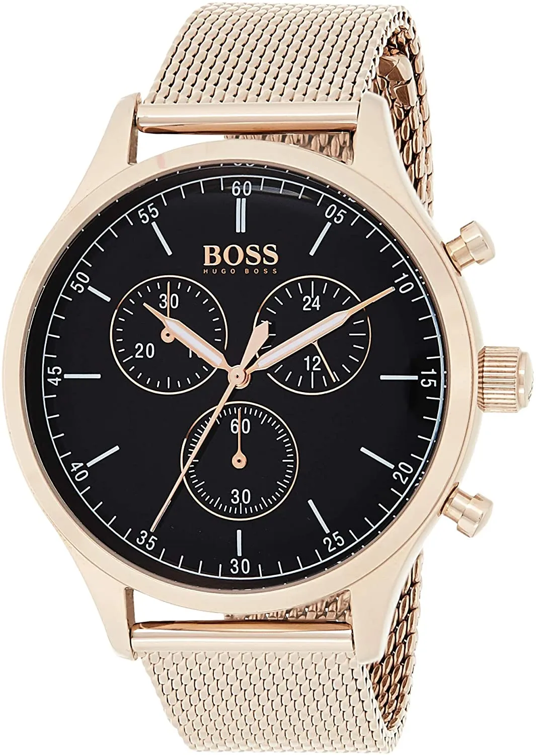 Hugo Boss Men's Companion Rose Gold-Tone Steel Bracelet Watch 1513548