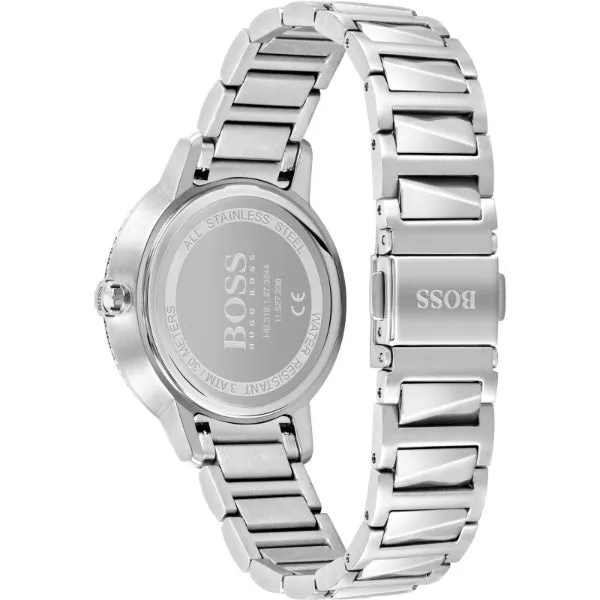 HUGO BOSS Signature Silver Stainless Steel Silver Dial Quartz Watch for Ladies - 1502539