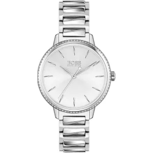 HUGO BOSS Signature Silver Stainless Steel Silver Dial Quartz Watch for Ladies - 1502539