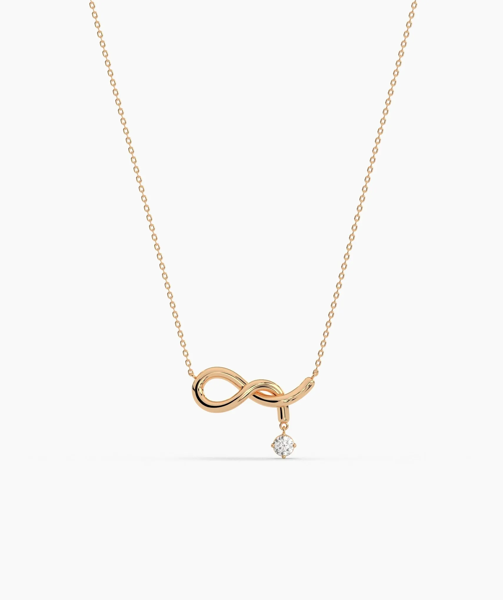 Infinity Symbol Diamond Drop Necklace