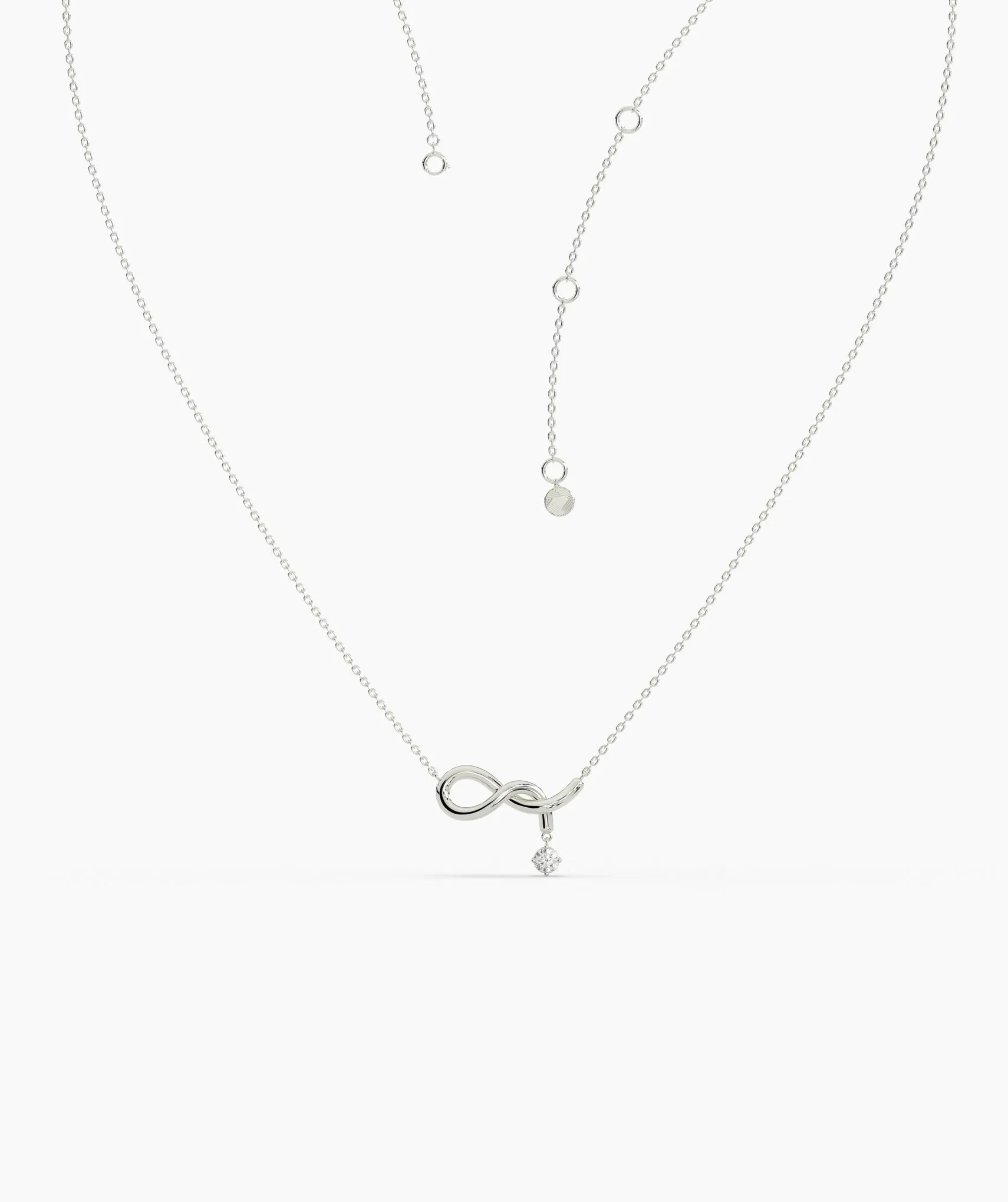 Infinity Symbol Diamond Drop Necklace