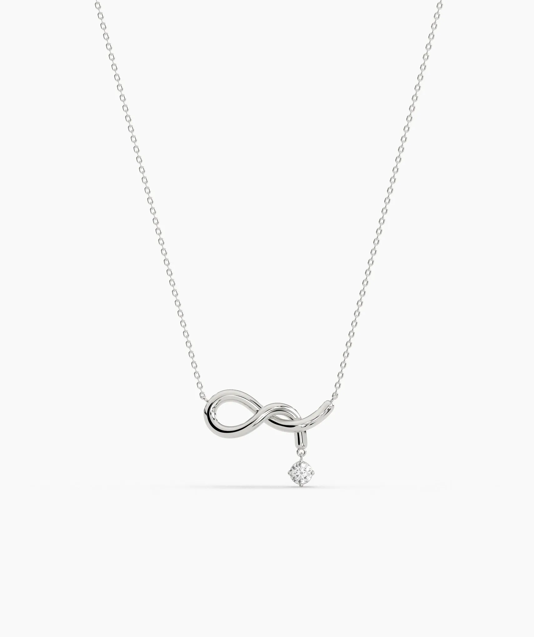 Infinity Symbol Diamond Drop Necklace