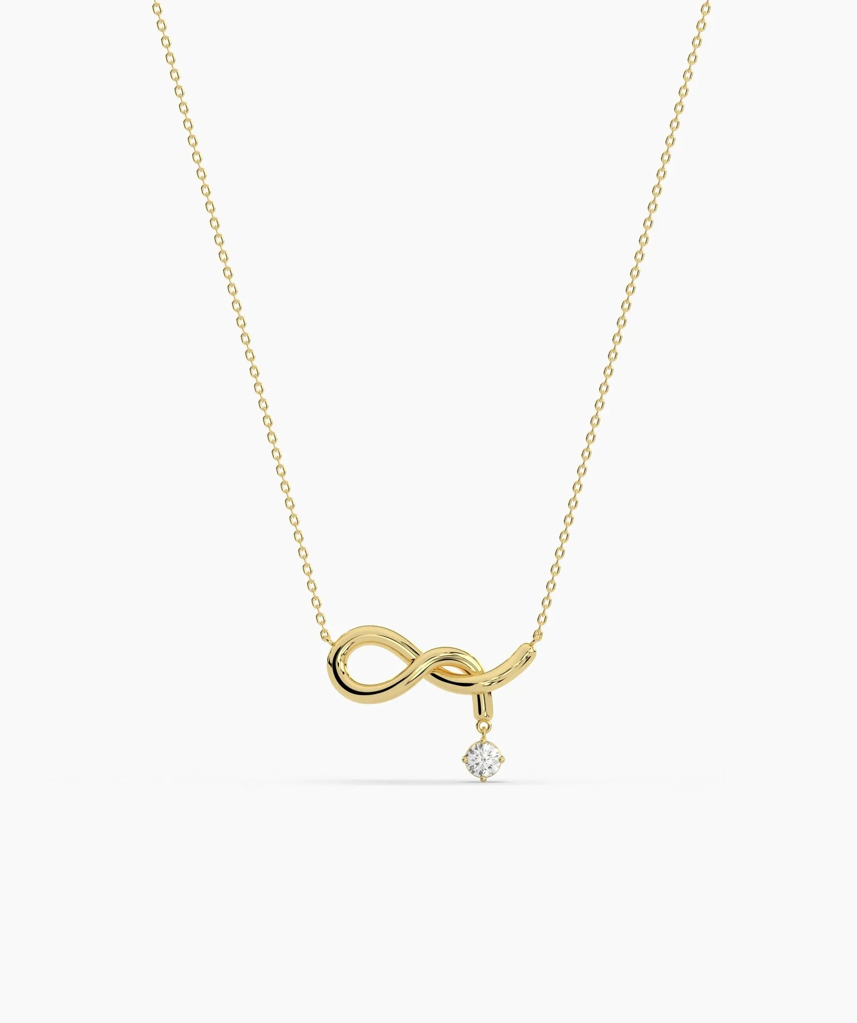 Infinity Symbol Diamond Drop Necklace