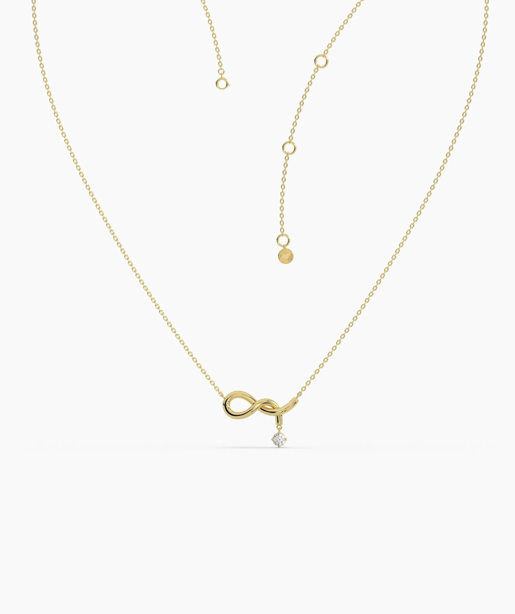 Infinity Symbol Diamond Drop Necklace
