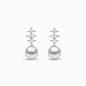 Jazz 18K Gold Pearl and Diamond Earrings