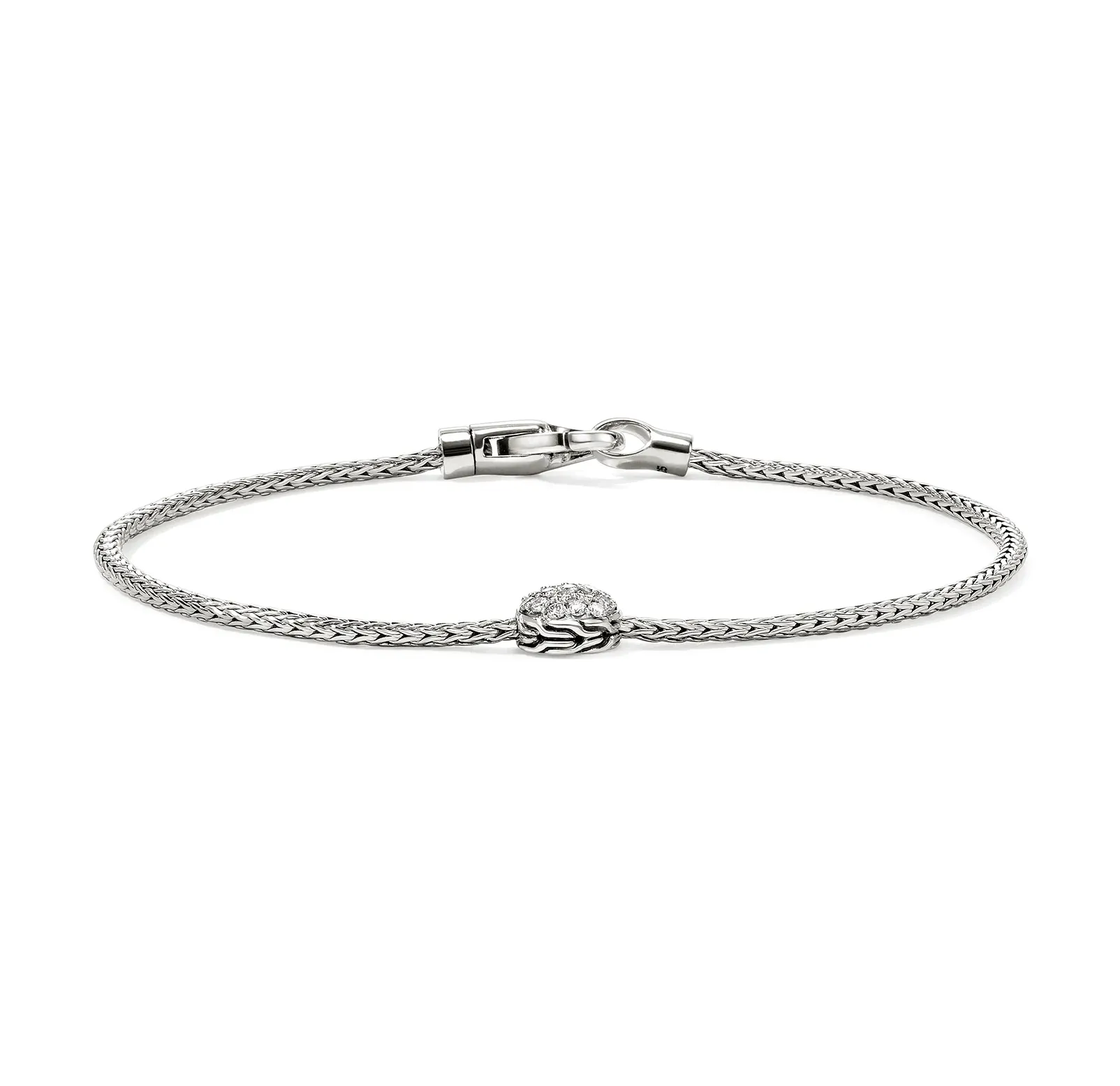 John Hardy Essentials Sterling Silver Pavé Diamond Bracelet