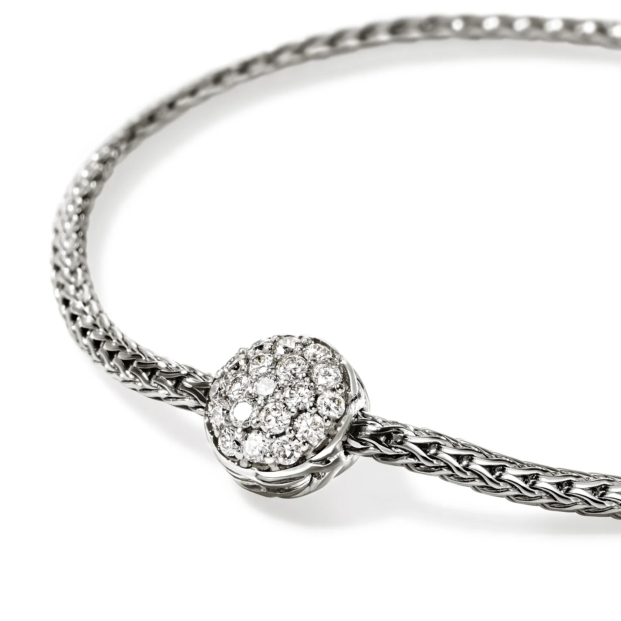 John Hardy Essentials Sterling Silver Pavé Diamond Bracelet