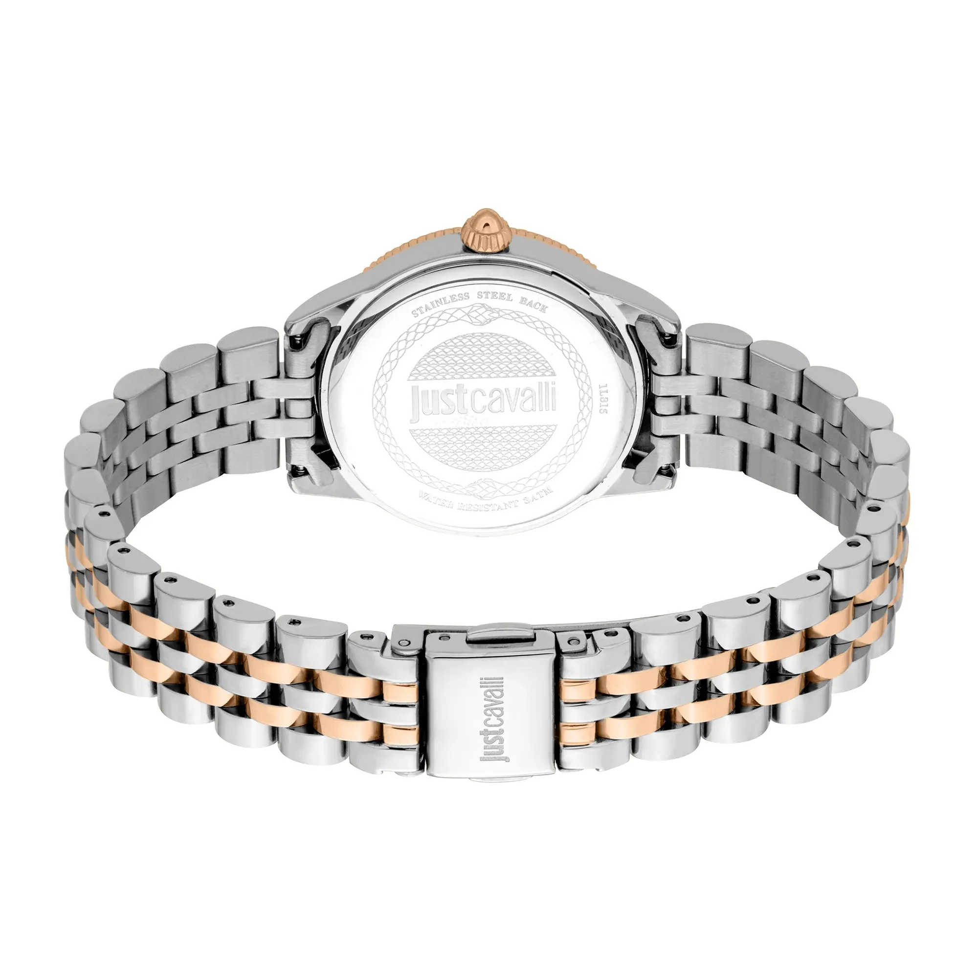 Just Cavalli Lovestruck Ladies Rose Gold Dial  Two Tones Watch and Bracelet Set
