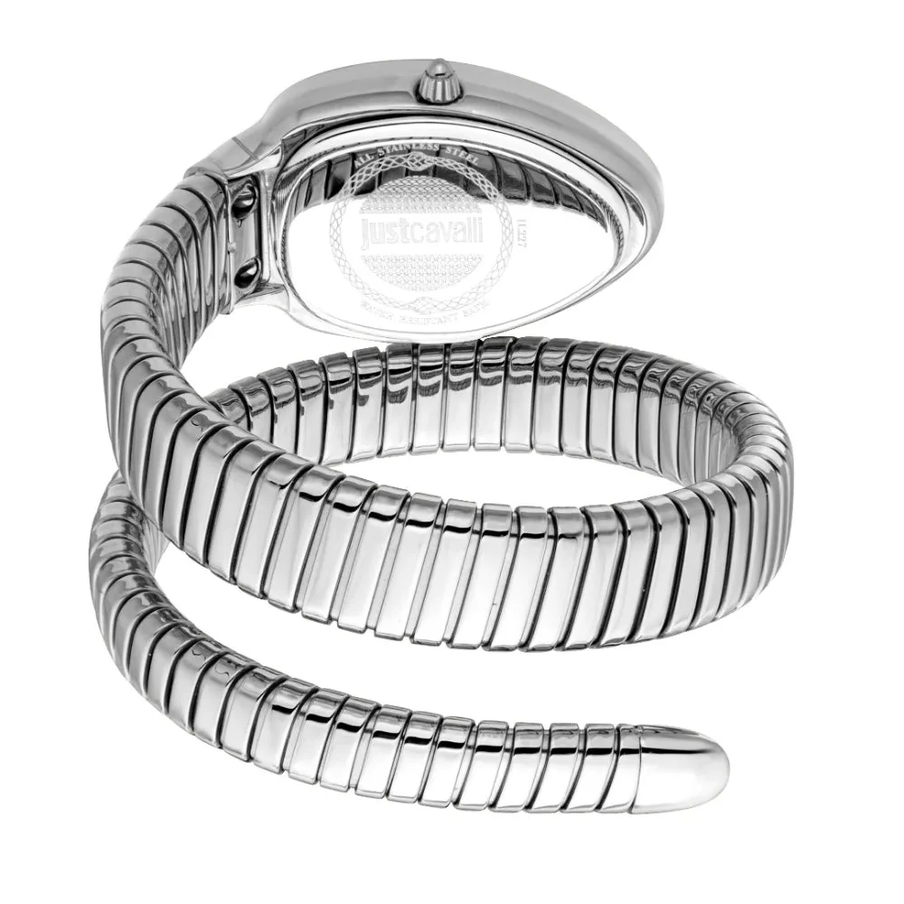 Just Cavalli Snake Shape Women's Silver Watch with Silver Dial