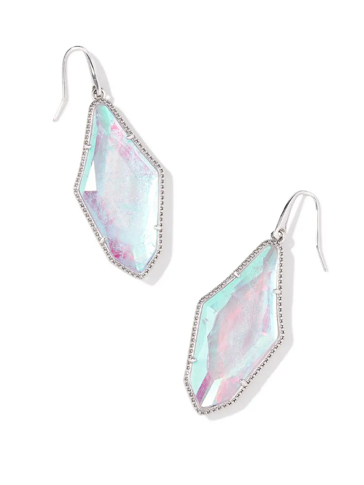 Kendra Scott Evelyn Drop Earring - Silver & Crystal Dichroic