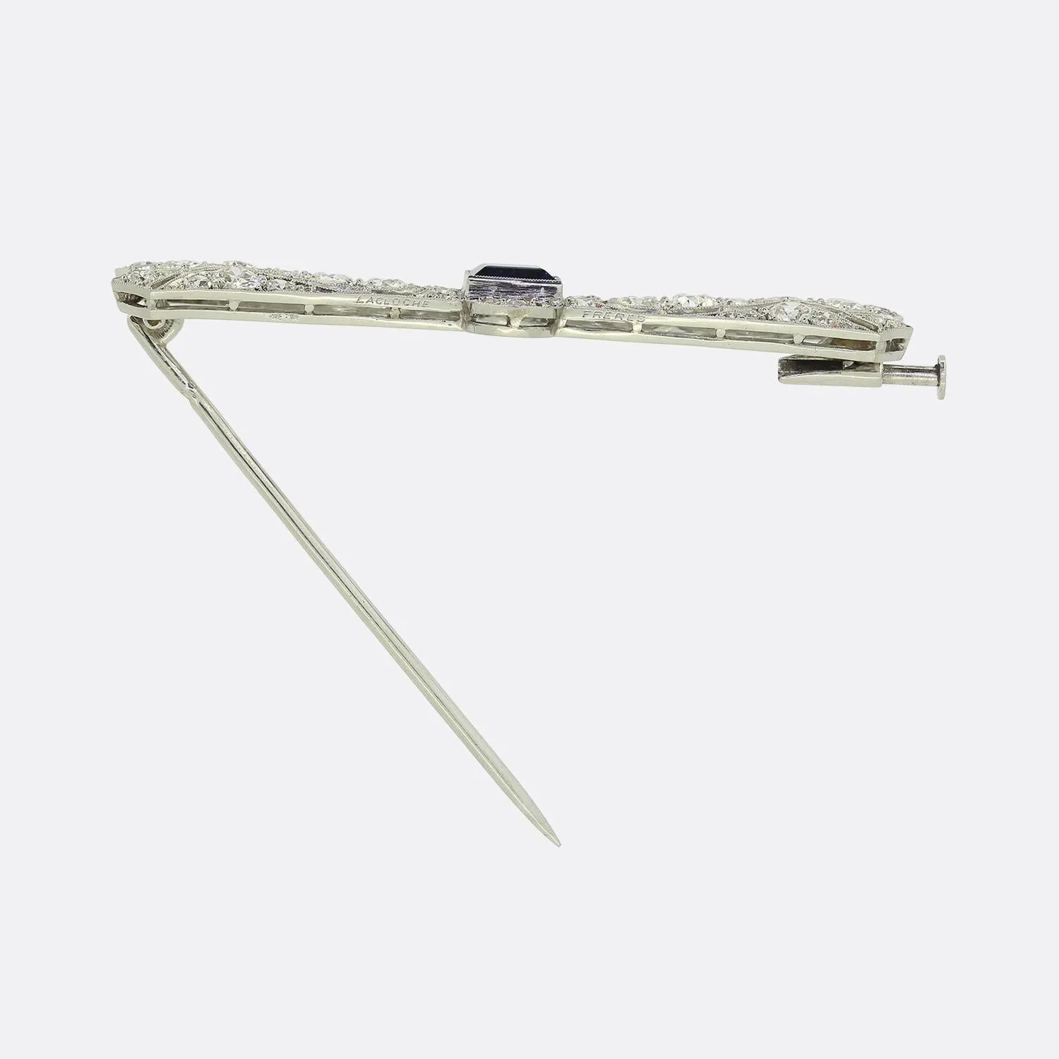 Lacloche Frères Art Deco Sapphire and Diamond Brooch