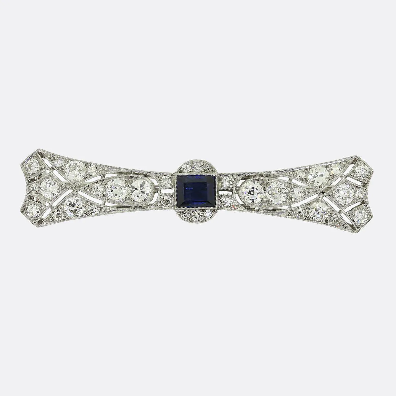 Lacloche Frères Art Deco Sapphire and Diamond Brooch