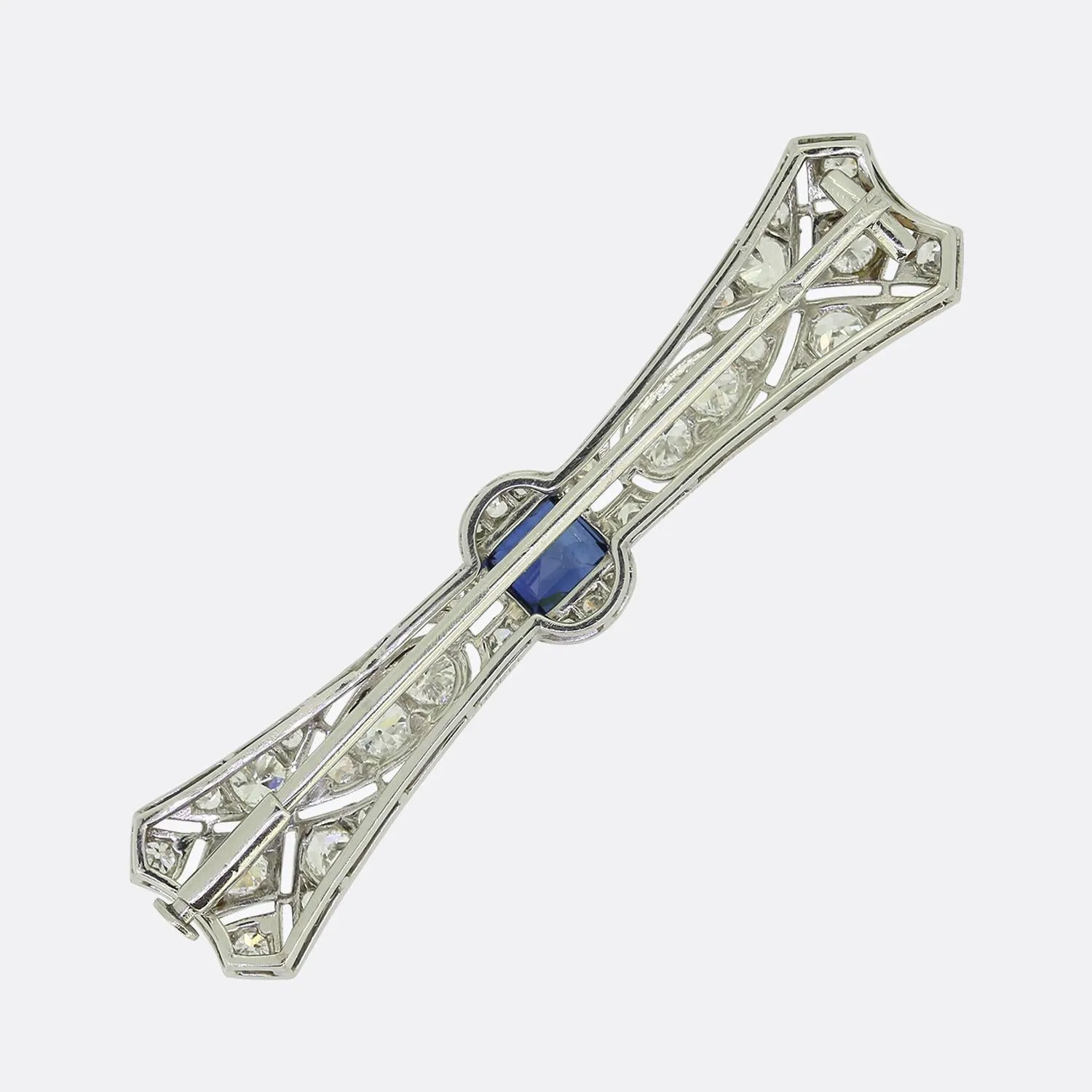 Lacloche Frères Art Deco Sapphire and Diamond Brooch