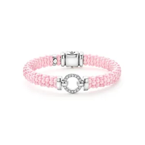 LAGOS Pink Caviar Pink Ceramic Diamond Circle Bracelet