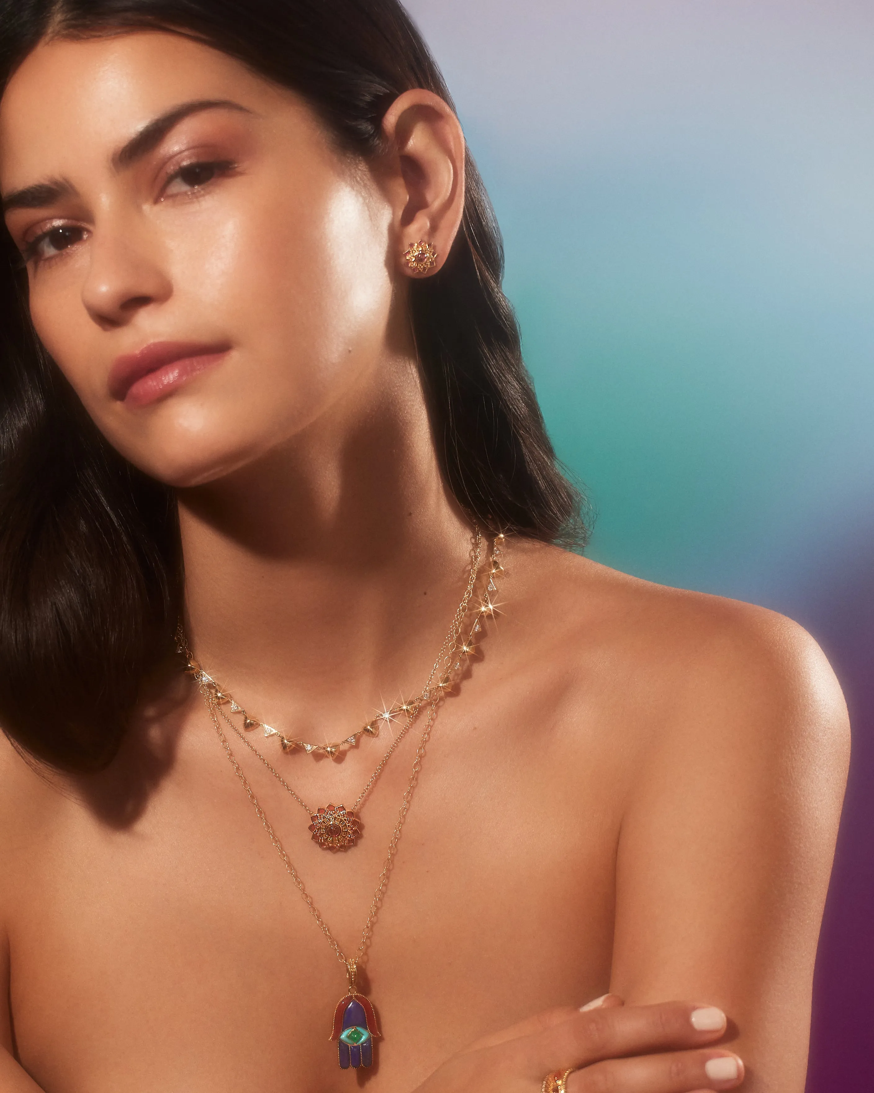 Large Hamsa Amulet Necklace