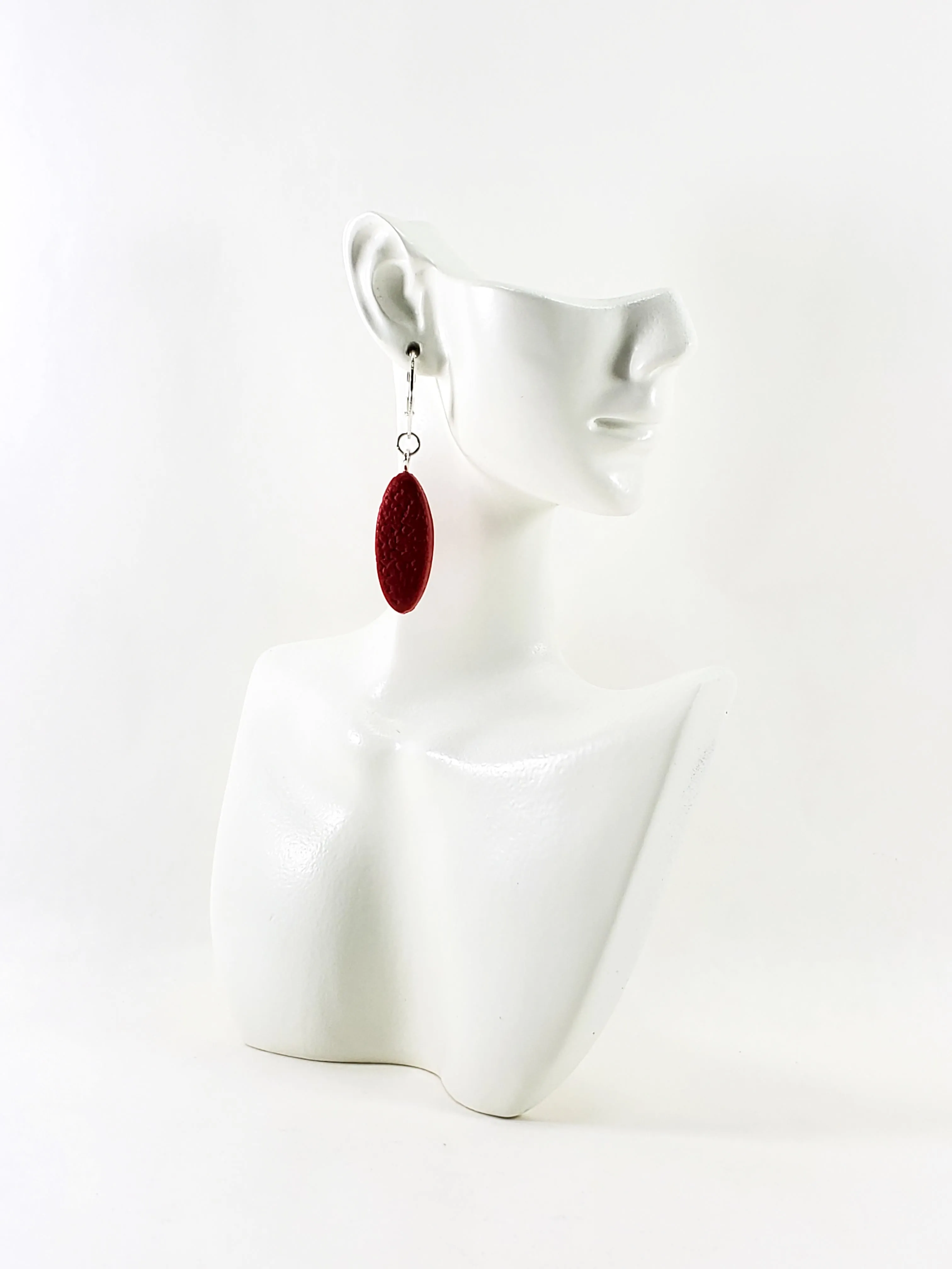 Large Tear Drop Dangle Earring - Red