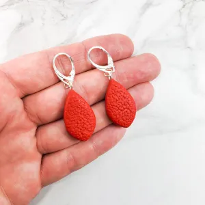 Large Tear Drop Dangle Earring - Red