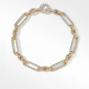 Lexington Chain Bracelet in 18K Yellow Gold with Full Pavé Diamonds, Size Medium