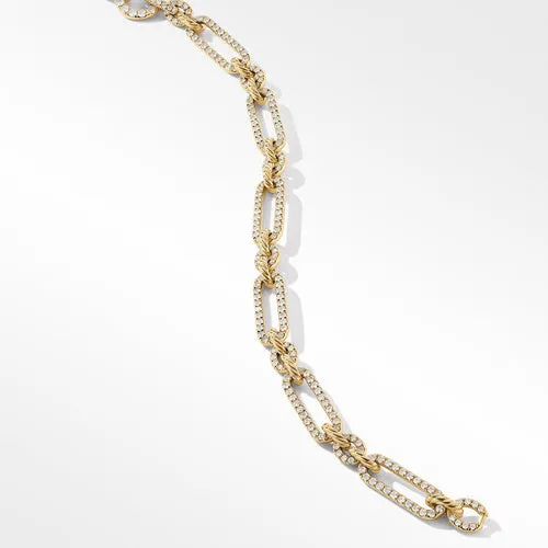 Lexington Chain Bracelet in 18K Yellow Gold with Full Pavé Diamonds, Size Medium