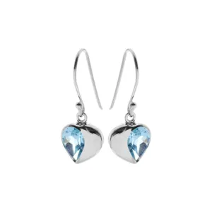 Lola half blue topaz heart earrings