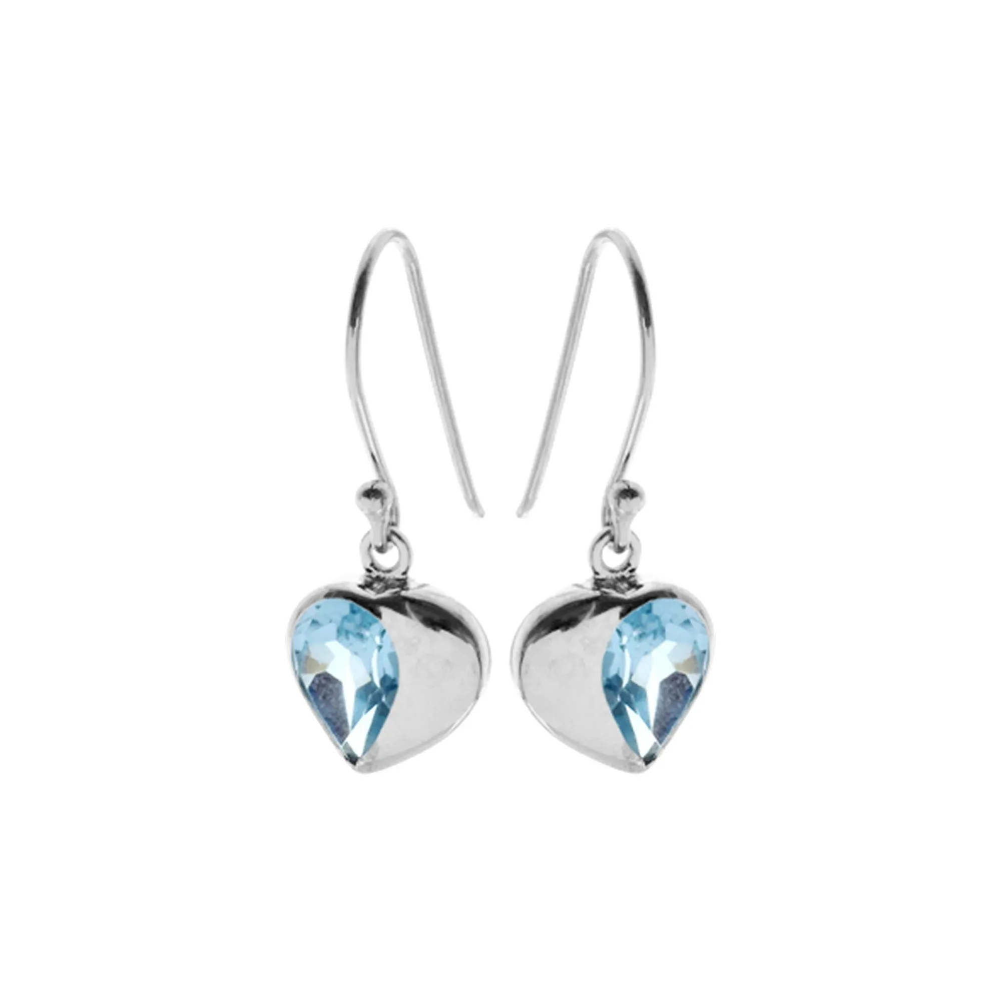 Lola half blue topaz heart earrings
