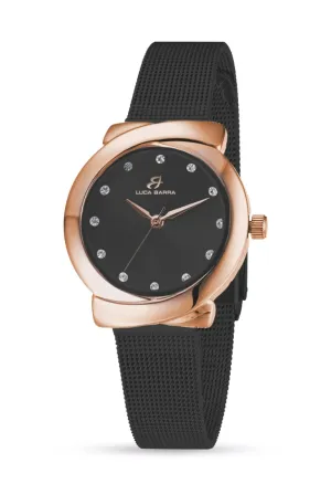 Luca Barra Ladies Steel Watch with IP Rose Steel Case