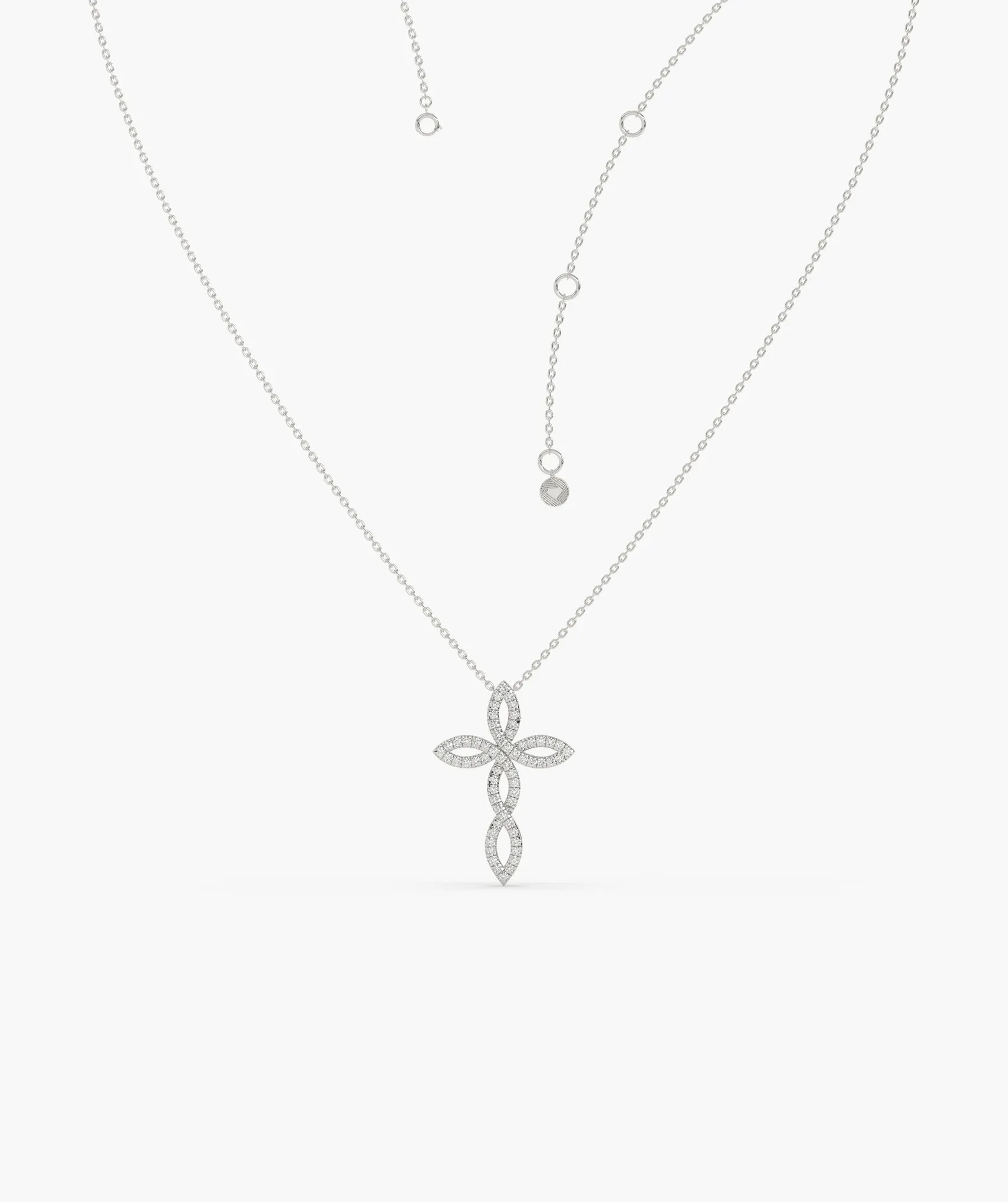 Luminous Floral Cross Charm