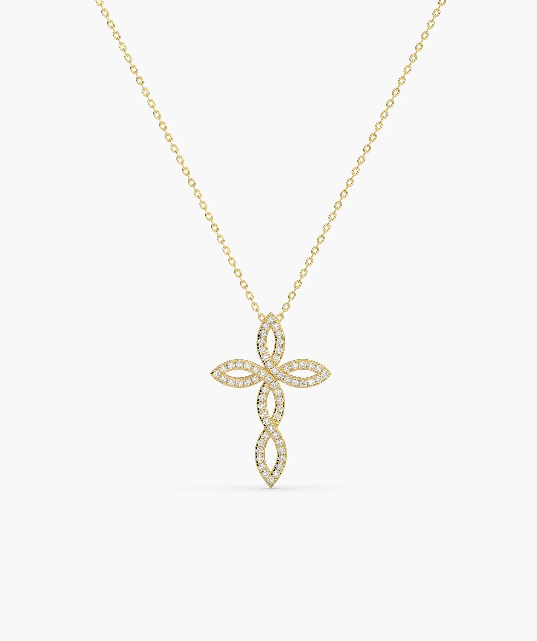 Luminous Floral Cross Charm