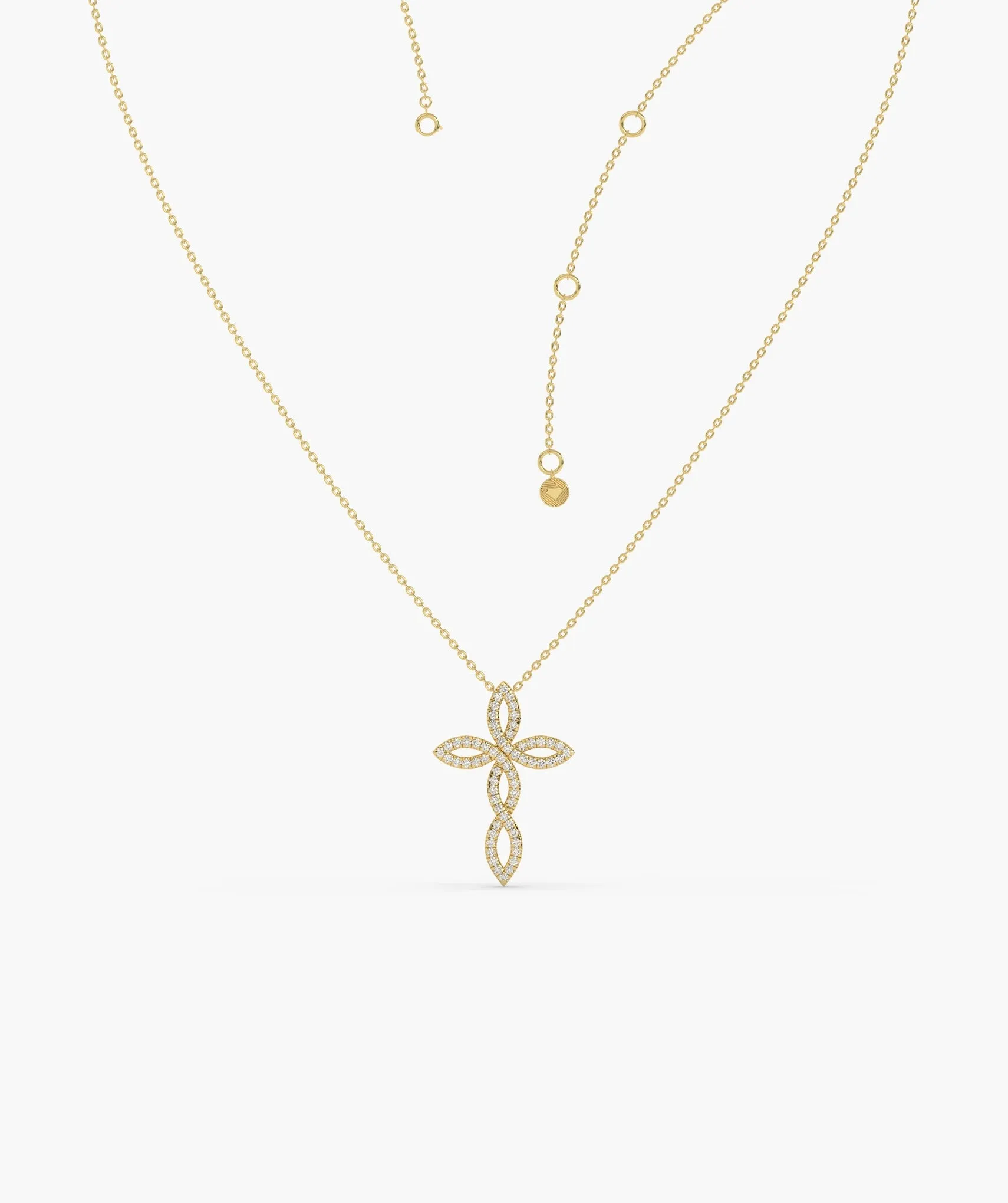 Luminous Floral Cross Charm