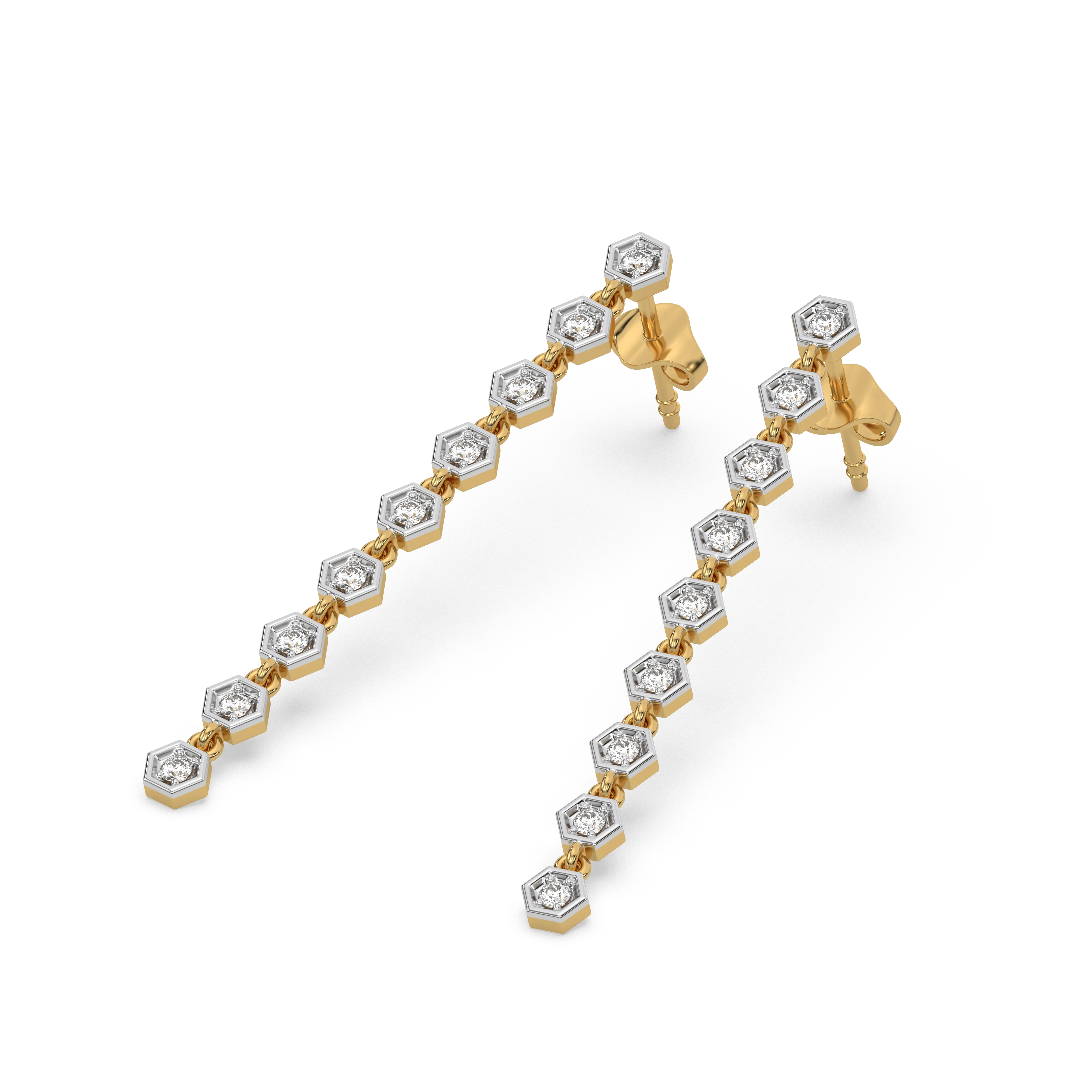 Lustrous Bezel Drop Earrings